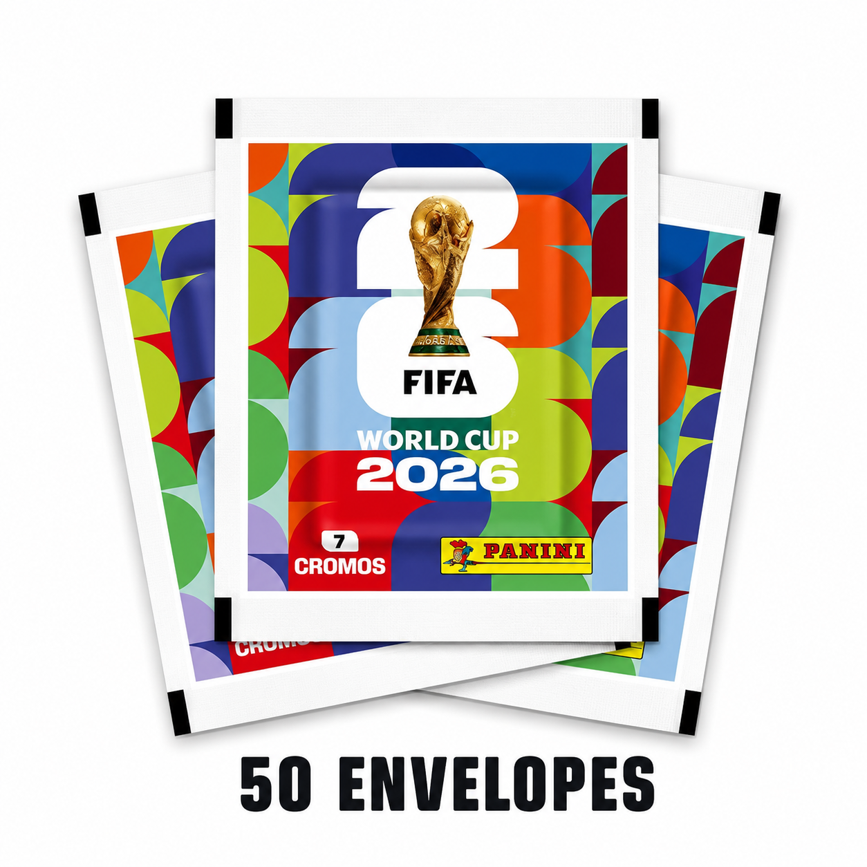 50 envelopes lacrados da Copa 2026